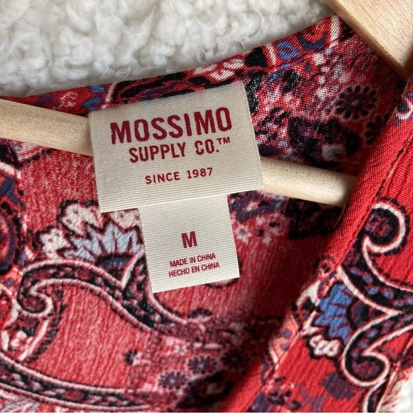 Mossimo Supply Co Women's paisley print cold shoulder ruffle blouse, Sz M - Picture 9 of 16